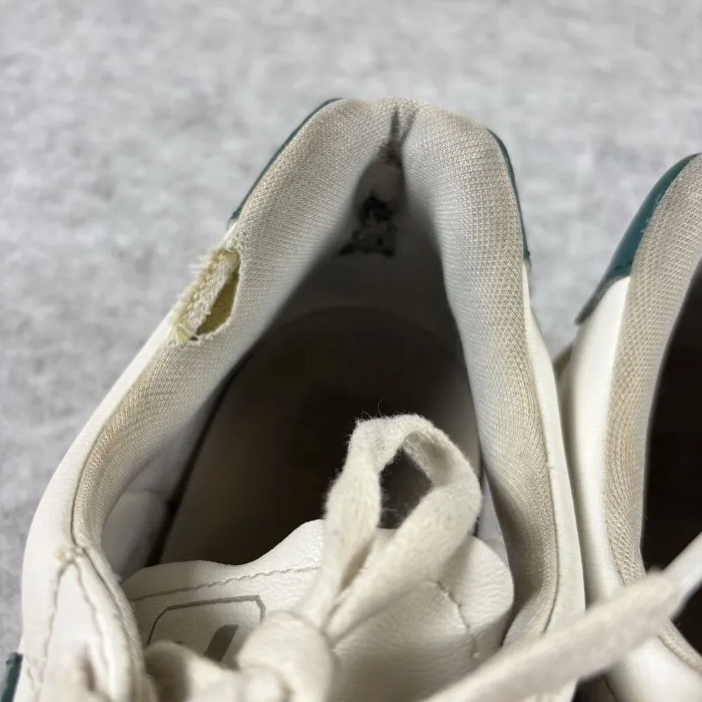 Veja White Green Leather Shoes Sneakers Mens Sz 10 Low Top Casual Lace Up Brazil